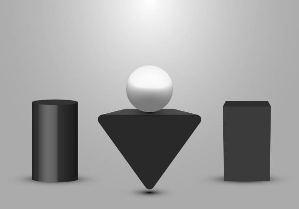 istock 3D realistic black geometric pedestal, triangle, box studio room with light product shelf on white background 1314330063