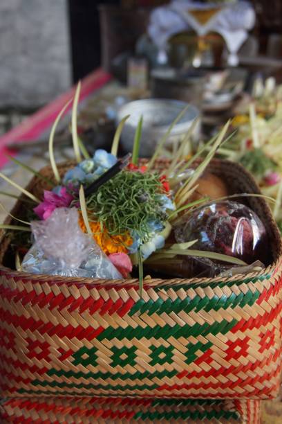 istock Fruit and Flower Offering in Balinese Ceremony 1314337667