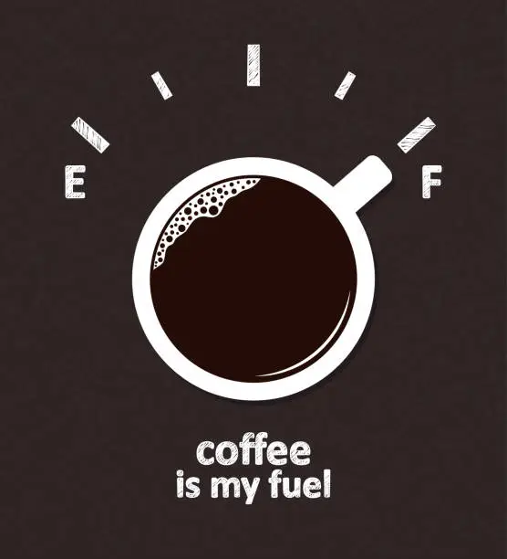 Vector illustration of Coffee is my fuel