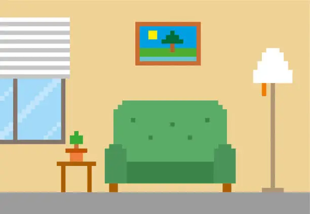Vector illustration of Furniture pixel style