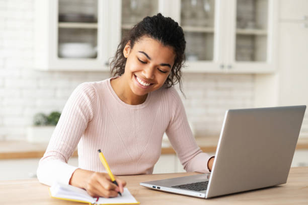 istock Positive African American female student studying 1314348214