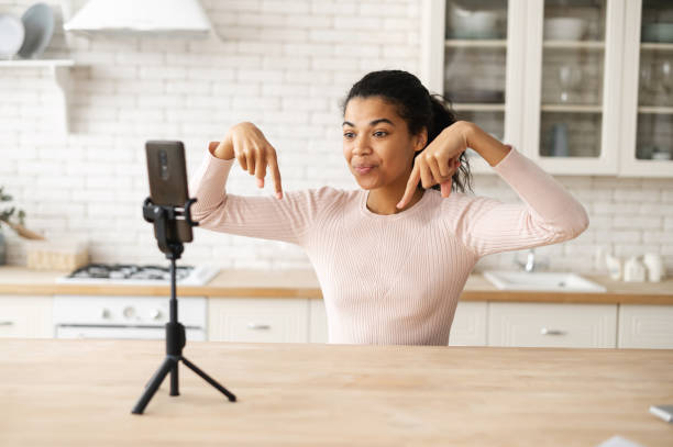 istock Backstage of young African American blogger 1314348341