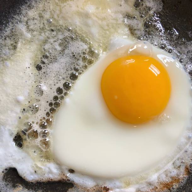 Frying egg in butter