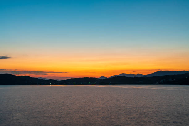 istock Sunrise on the coast seen from Tsunoshima Bridge 1314350732