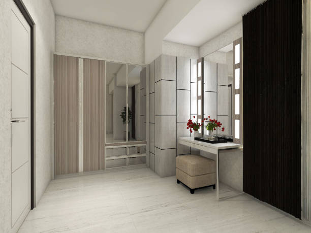 istock Fitting Room Design In Industrial Style With Dressing Table And Wardrobe Cabinet 1314352442