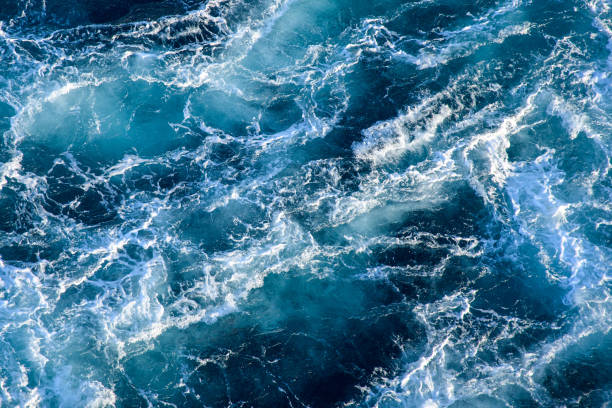 istock Stormy ocean waves backlit by the light of the setting sun. 1314357068