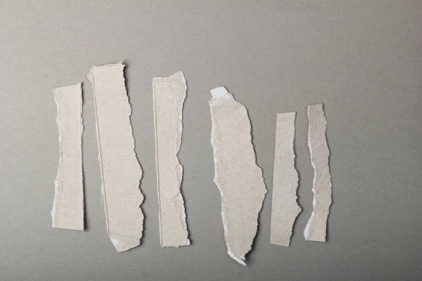 istock Set of piece torn paper on  gray background. Copy space 1314357812