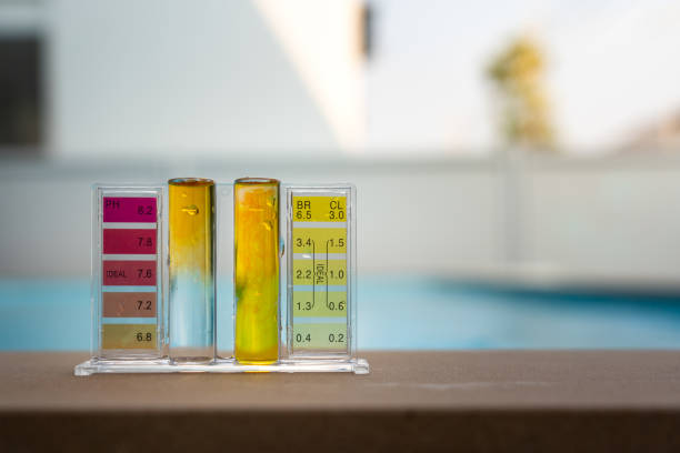 istock Checking water quality of swimming pool by using chemical test kit. 1314360871