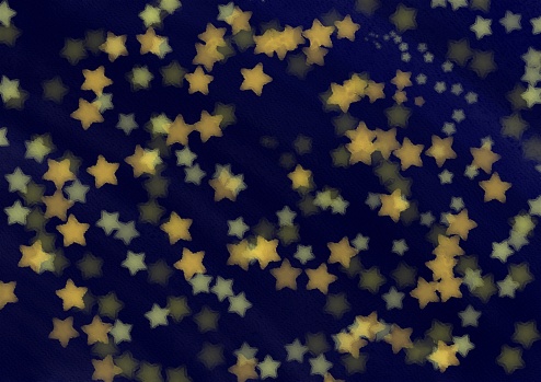 Yellow stars background watercolor