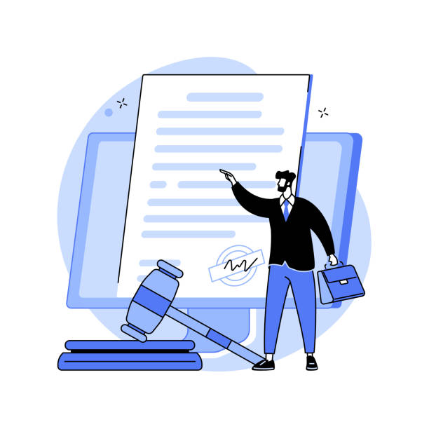 ilustrações de stock, clip art, desenhos animados e ícones de legal notice abstract concept vector illustration. - required reading