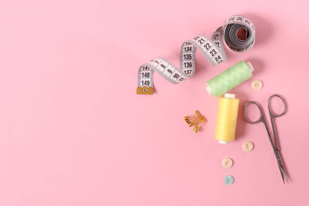 istock sewing accessories close-up. hobbies, fabrics and threads for sewing 1314367357