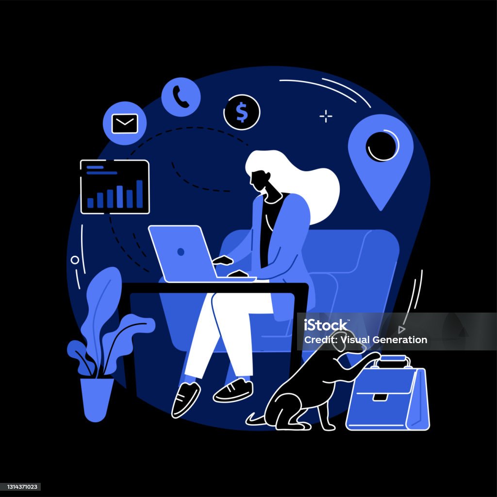 Abstract Professional Remote Setting Remote Worker Abstract Concept Vector Illustration Stock Illustration ...
