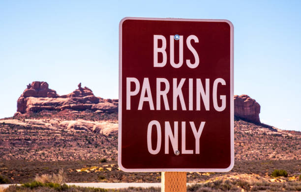 istock Bus parking only sign 1314373305