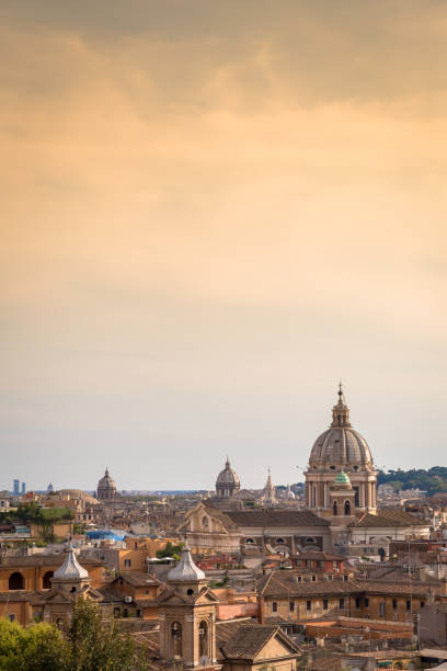 istock Rome cityscape with sunset sky and clouds, Italy 1314373982