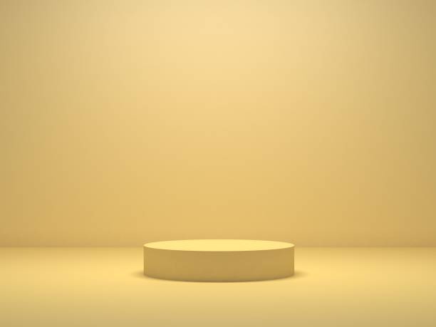 istock 3D Render of Abstract Yellow Composition with Podium 1314375718