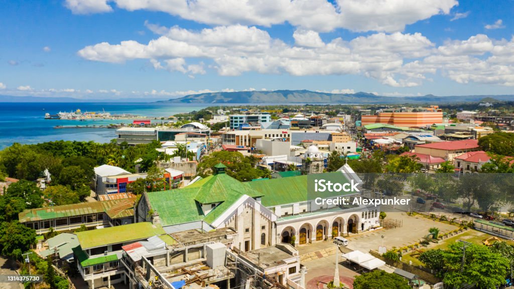 Tagbilaran City view from above. Bohol, Philippines Tagbilaran is the capital city of the island province of Bohol in the Philippines. Bohol Stock Photo