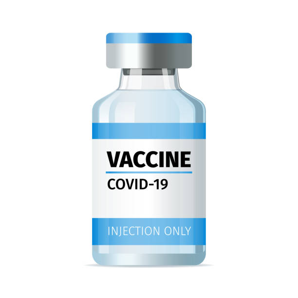 istock Injection vaccine in glass medical vial bottle 1314376122