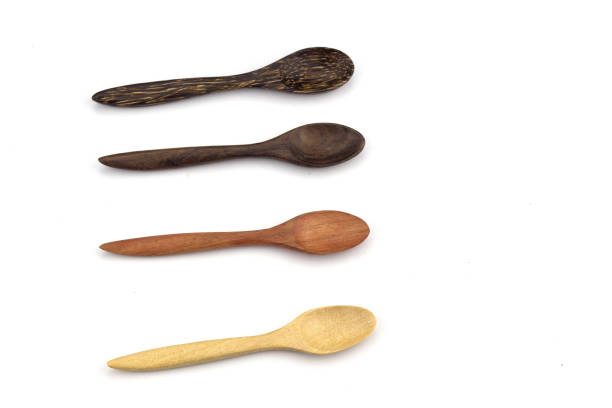 istock Wooden spoon placed on a white background. 1314377136