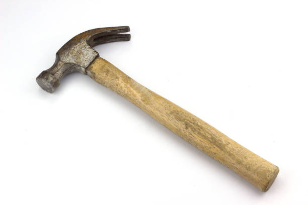 istock Wooden hammer on a white background 1314377137