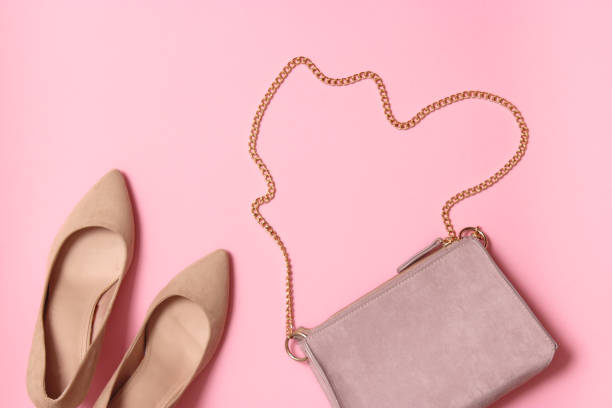 istock women's bag and cosmetics on a colored background 1314378069