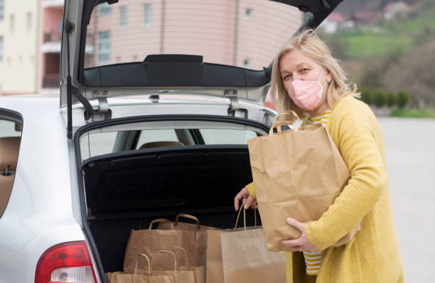 istock Mature woman after shopping 1314378447