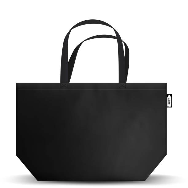 istock Cotton bags, RPET realistic corporate identity mock-up items template transparent background. Vector illustration isolated. 1314381155