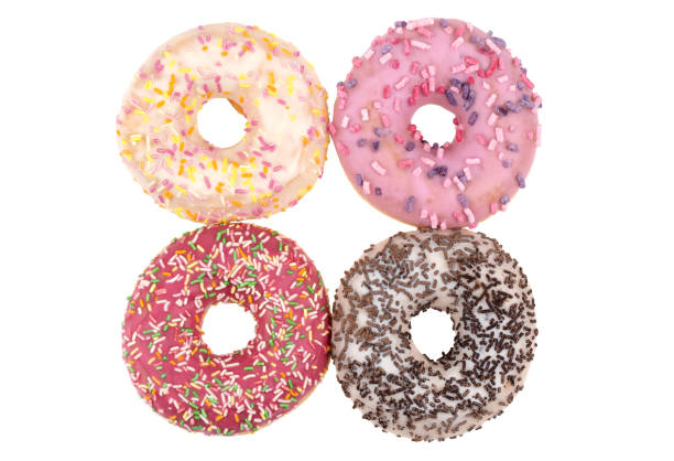 istock Donuts close-up on a white background. Round donuts isolated on white background. 1314384533