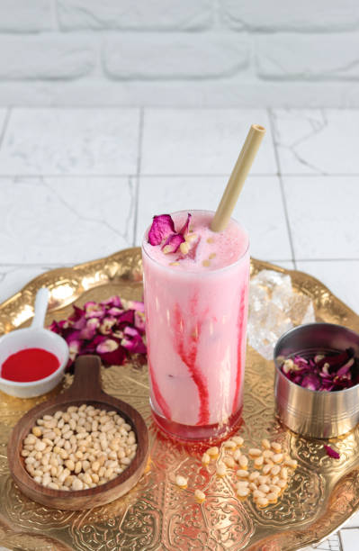 istock Fresh Rooh Afzah Drink with Rosewater and nuts for Ramadan 1314392412