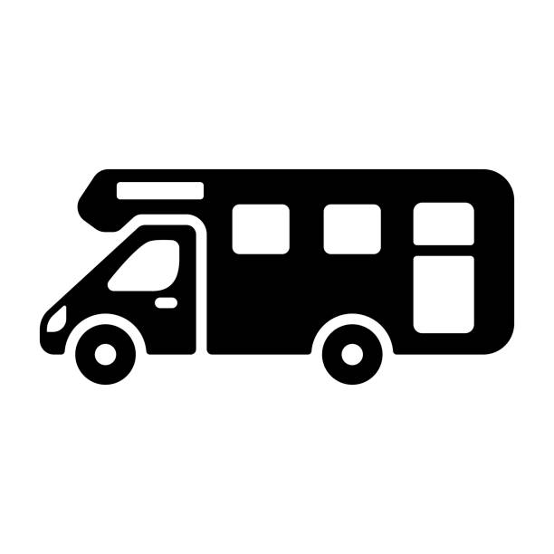 ilustrações, clipart, desenhos animados e ícones de mobile home motor home caravan trailer veículo trailer - mobile home camping vehicle trailer motor home
