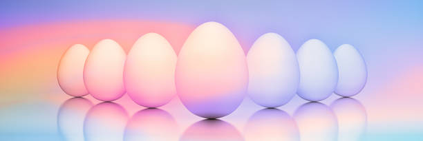 istock Wide Easter banner with a row of vertically standing Easter eggs 1314396160
