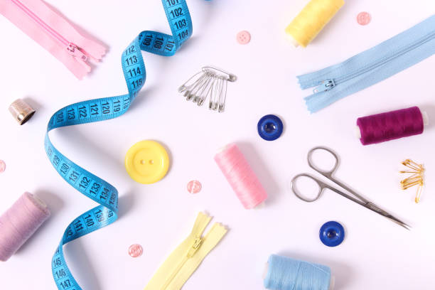 istock sewing accessories close-up. hobbies, fabrics and threads for sewing 1314399630