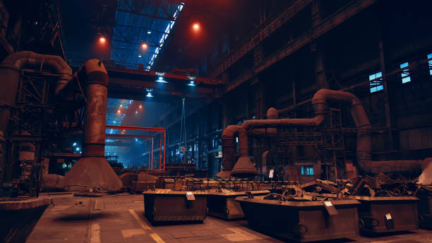 istock Metallurgical plant foundry interior inside, heavy industry 1314401007
