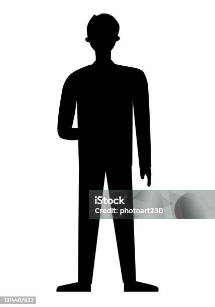 Simple Character Vector Standing Man Standing Cartoon Character Isolated Vector Stock Illustration ...