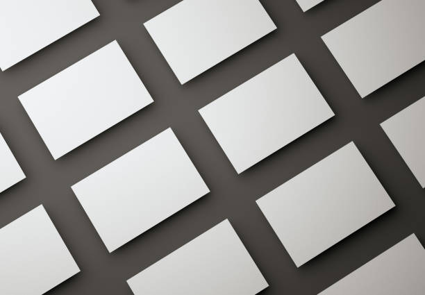 istock 3d illustration. Blank white business cards design template on isolated black background. Visiting card for business and personal use. 1314412011