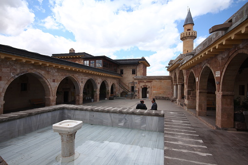 Nevşehir, Turkey-May 19, 2014: The Great Thinker Hacı Bektaş Veli Tomb and Mosque.