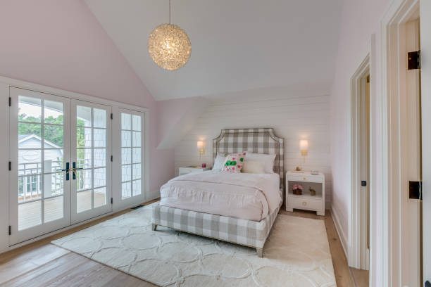 istock Vaulted ceiling in girls bedroom 1314418856