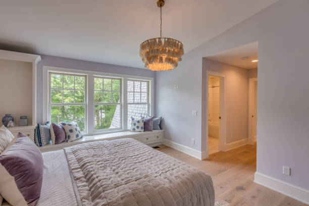 istock Vaulted ceiling in bedroom of new home 1314418863