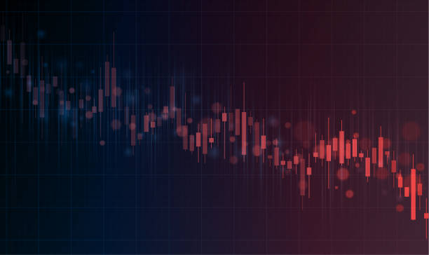 주식 시장 충돌 그래프 - finance recession moving down despair stock illustrations