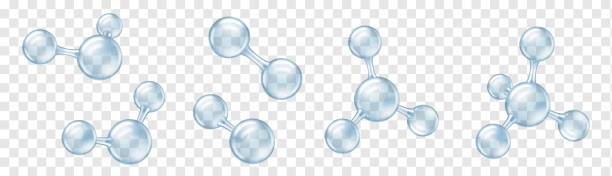 ilustrações de stock, clip art, desenhos animados e ícones de molecular balls. transparent models of chemical molecule or atom for education and web design - white molecule