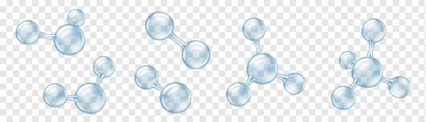 Molecular balls. Transparent models of chemical molecule or atom for education and web design Molecular balls. Transparent sphere models of chemical molecule or atom shape for education and web design. Realistic vector illustration h2o model stock illustrations