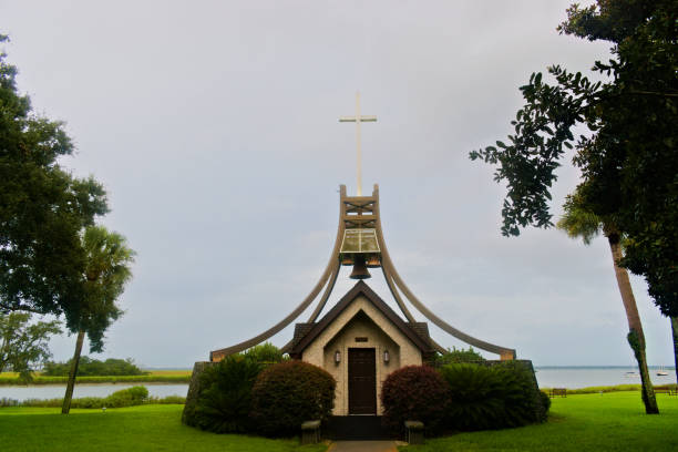Landscape. A church by the river. Created in Golden Isles, Georgia, August 22, 2020