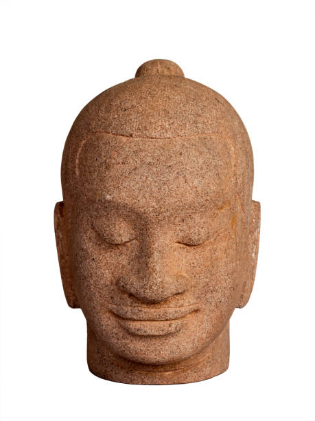 istock Head of Buddha carved from stone. 1314435175