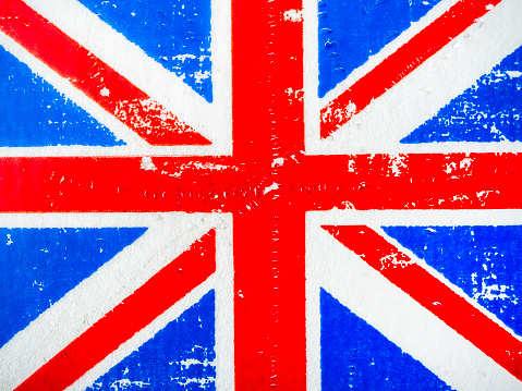 United Kingdom UK flag grunge texture background. England, Great Britain, Union Jack background.