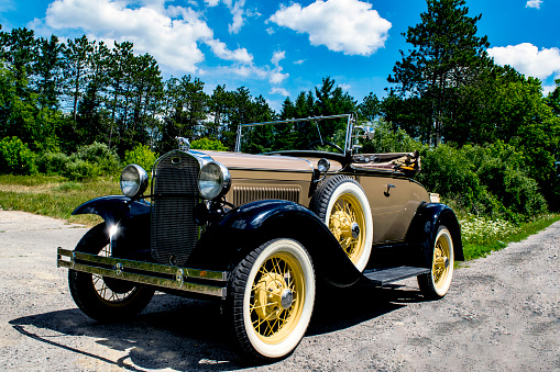 Antique and vintage car In the summer (Ford)
