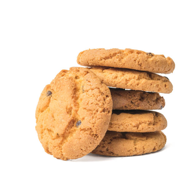 istock Several cookies with chocolate and oatmeal isolated on a white background. 1314439039