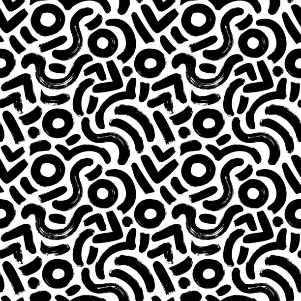 ilustrações de stock, clip art, desenhos animados e ícones de hand drawn organic vector seamless pattern. - padrão repetido