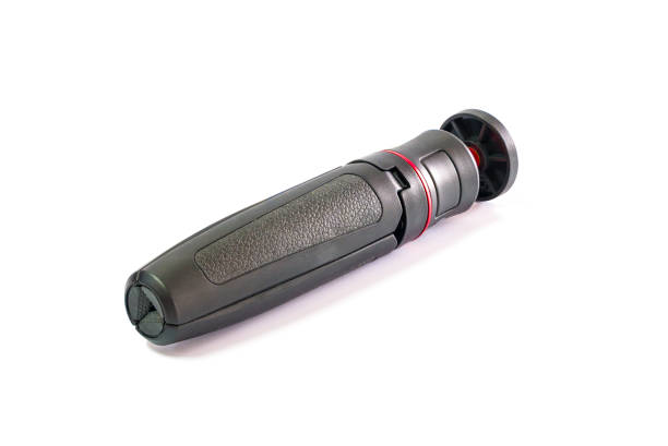 istock Black tripod mini with red ball head for smartphone 1314449330