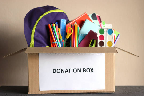 istock donation box with school stationery items 1314449388