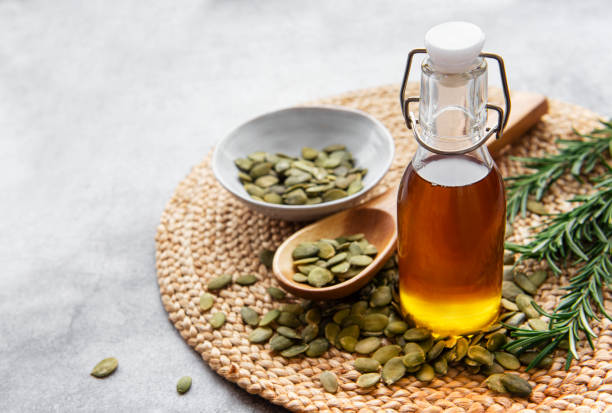 istock Bottle with pumpkin seed oil 1314450543