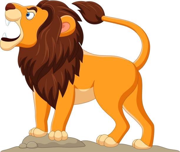 Cartoon Lion Roaring Isolated On White Background Stock Illustration -  Download Image Now - Lion - Feline, Leo, Cartoon - iStock